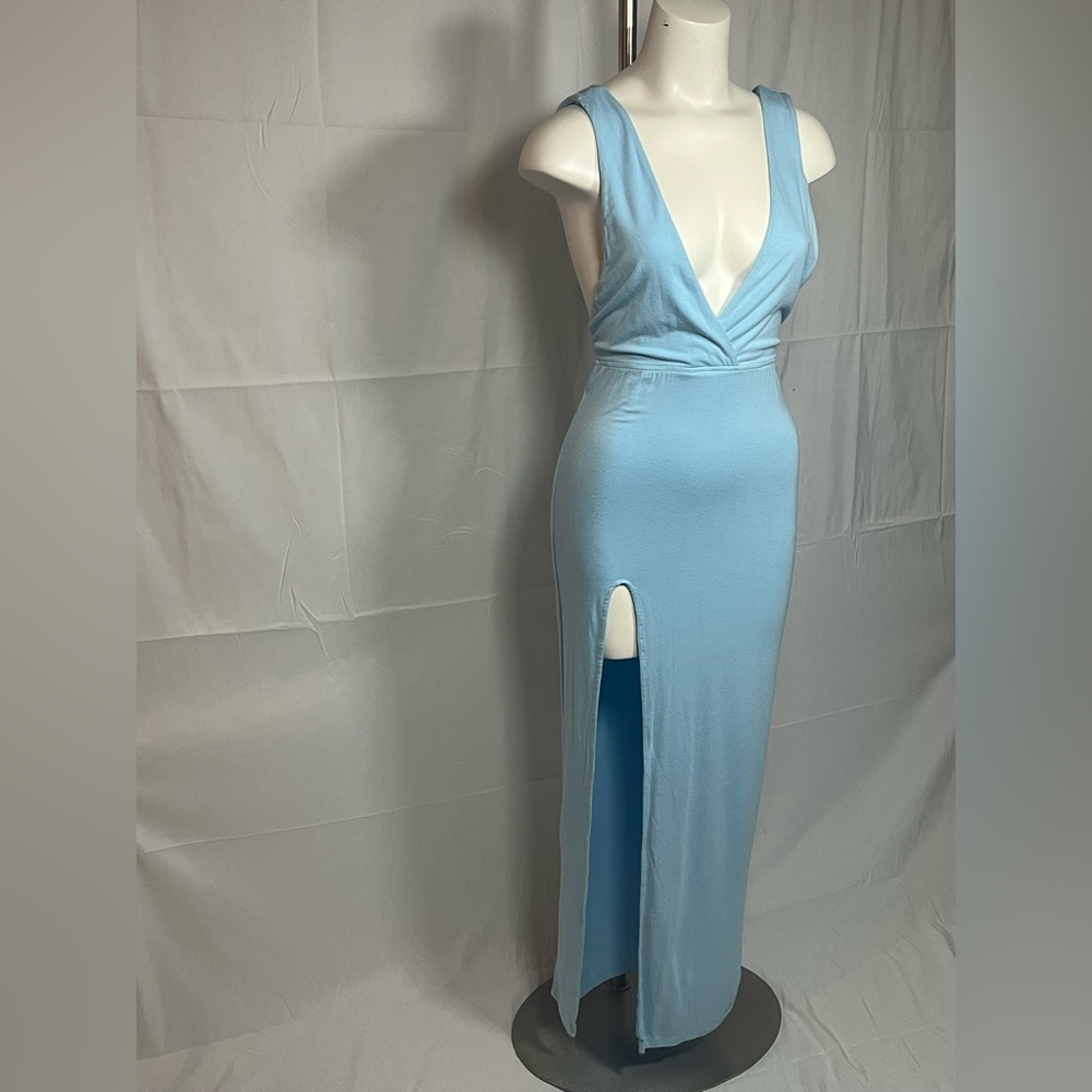 Superdown Baby Blue Long Slitted Dress Sz M